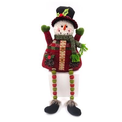 China Plush 40cm Dangle Feet Native Christmas Snowman Christmas Decoration for sale