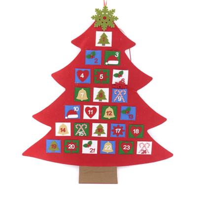 China Christmas tree felt Advent Calendar supplies Christmas tree decoration for gift for sale