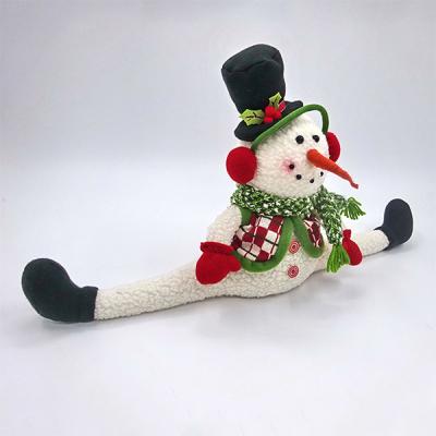 China Popular Sitting Plush 23cm Christmas Snowman Under Door Draft Stopper for sale