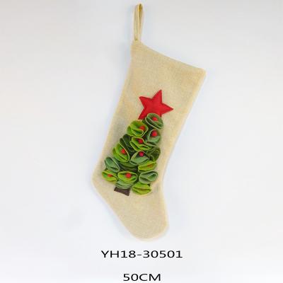 China Linent Christmas Tree Stocking Mantle Hanging Ornament for sale