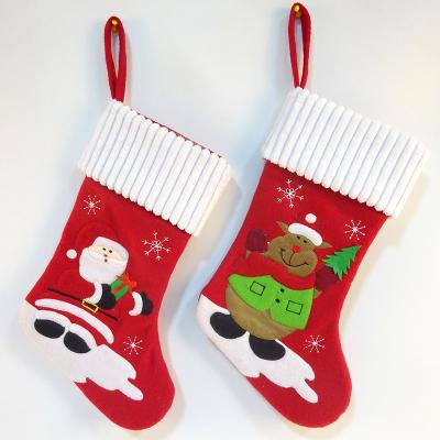 China Christmas Felt Stockings Bangs With Santa Elk Xmas Candy Gift Bag for sale