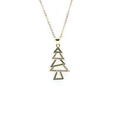 China Exquisite Appearance Elegant Jewelry Gold Filled Christmas Tree Pendants Necklace For Women for sale