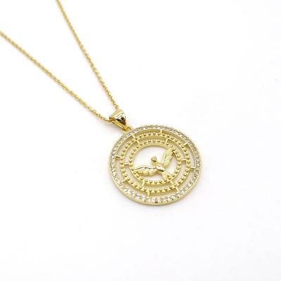 China Fashion Exquisite Cubic Zircons Appearance Jewelry Copper Gold Plated Necklace Pendants for sale