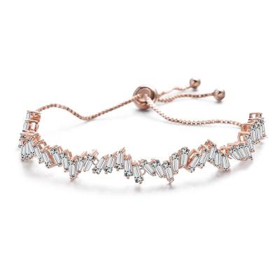 China FASHIONABLE Hot Selling Exquisite Girls Matching Bracelet Delicate Zirconia Irregular Pull Bracelet for sale