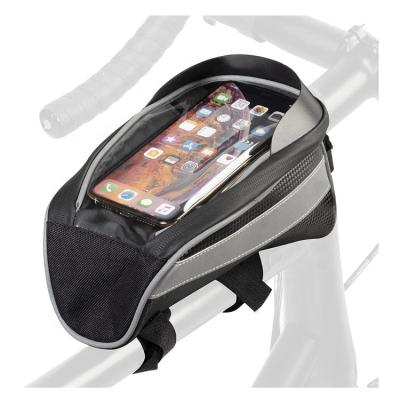 China Generous capacity factory supply best direct selling 2023 bicycle handlebar bag for phone top tube recycling accessories with transparent waterproof for sale