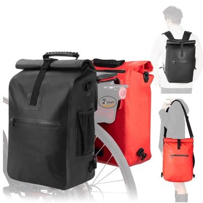 China Generous capacity bicycle pannier with shoulder strap, suitable for backpack for bicycles rear rack, waterproof and thoughtful for sale