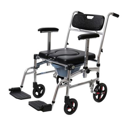 China Elderly Aluminum Pregnant Women Toilet Bowl Commode Chair Wheelchair Sturdy and Durable Height-Adjustable for sale