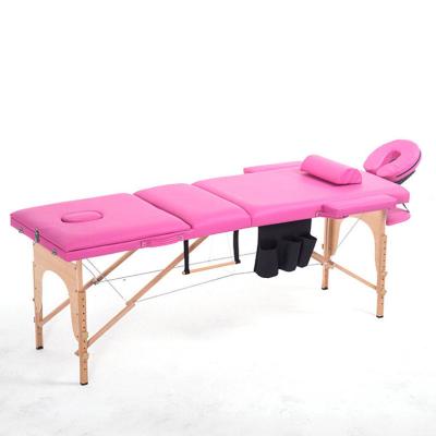 China Modern Portable Wholesale Hot Selling Portable Foldable Pink Sponge Sections Household Wholesale Massage Table Tattoo Filling Bed for sale