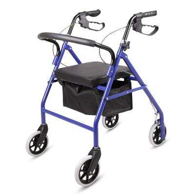 China Folding Older Shopping Trolley Handbrake Four-wheel Scooter With Wheel Seat Walker Can Sit And Fold Light for sale