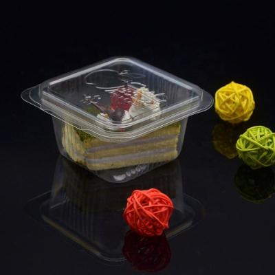 China Disposable Food Grade PET / RPET / PLA Disposable Plastic Food Box For Cake / Salad for sale