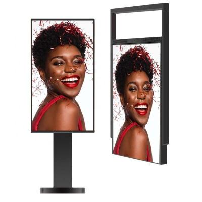 China ODM 55Inch High Brightness Store Semi-outdoor Double Ceiling Hanging LCD Screen Advertising Digital Window Signage Display for sale