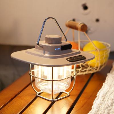 China Type-c Outdoor Vintage Lighting Vintage Style Outdoor Lighting Pendant Tent Light Rechargeable Camping Light With Dimmable Control for sale