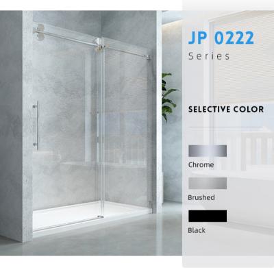 China Modern Frameless Shower Door Interior Glass Shower Door Hardware Sliding Shower Door for sale