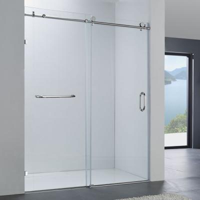 China Luxurious And Good Quality Modern Frameless Glass Bypass Sliding Bathroom Shower Door for sale