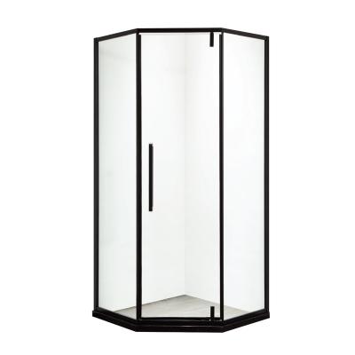 China Diamond Stainless Steel Black Shower Enclosure Corner Cubicle Shower Glass Door Accessories Parts for sale