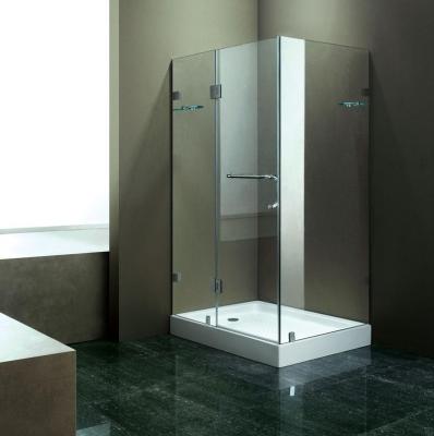 China Frameless Glass Doors Corner Shower Frameless Folding Glass Door , Accordion Hinge Shower Door for sale