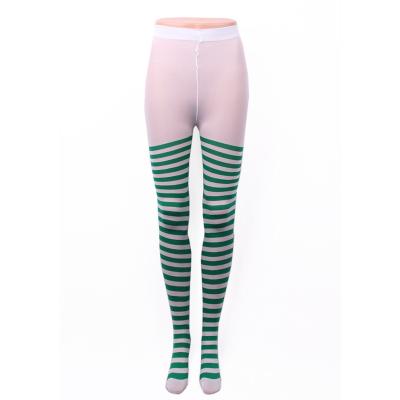 China Antibacterial high quality striped ladies jacquard stripe young girls sexy pantyhose lovely ladies for sale