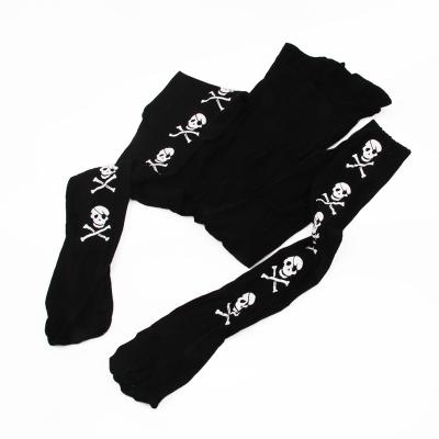 China Wholesale Halloween Antibacterial Ladies Carnival Clothing Tights White Skull Printed Stocking Pantyhose for sale