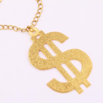 China Hiphop hip hop dollar symbol necklace personality pendant Bling Golden Symbols US Dollar Pendants Necklaces for sale