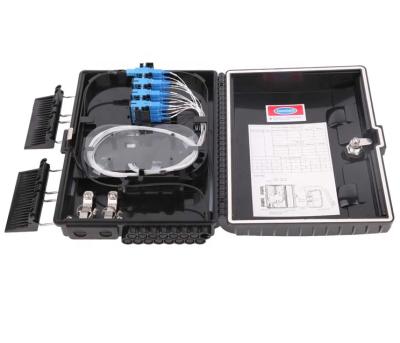 China FTTH FTTB FTTX Network 16 Core Outdoor IP 65 FTTH FAT Black Fiber Optic Distribution Nap Box for sale