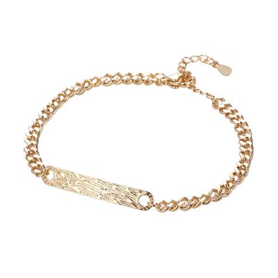 China Simple 2022 Fashion Jewelry Promotion 18k Gold Plated Cuban Hip Hop Side Chain Bracelet Ladies Bracelet for sale