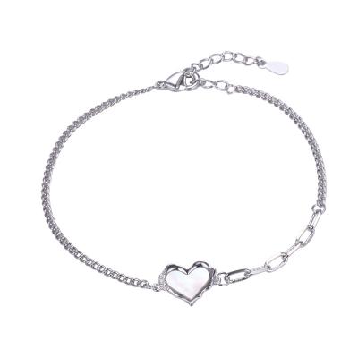 China Fashion Jewelry Women's Fashion Insist Heart Niche Love Bracelet Zircon Double-Sided Crystal Adjustable Personality Single Buckle Bracelet for sale