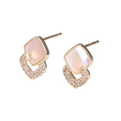 China Fashion new fashion simple earrings the female shell square the trend earrings temperament diamond geometric cool earrings for sale