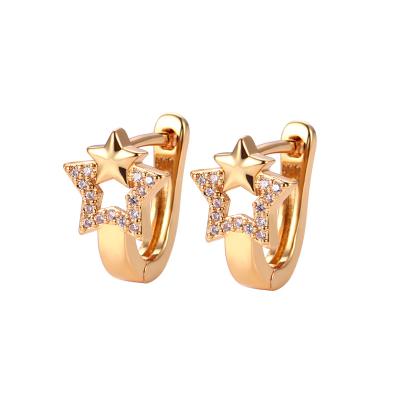 China Fashion new simple star pentagon earring trend girl earrings fashion star zircon silver stiletto earrings wholesale for sale