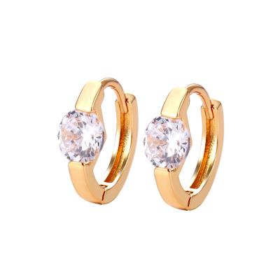 China Fashion Simple Fashion Diamond Zircon Stud Earrings Women's Gold Simple Circle Earrings Light Simple Luxury Jewelry for sale