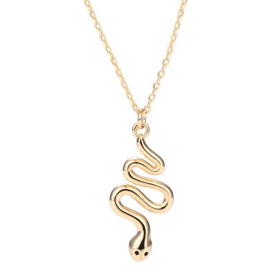 China Fashionable Wholesale Necklace Ladies Trend Snake Pendant Necklace Brass Snake Shape Fashion Trend Clavicle Necklace 18K Gold Plated for sale