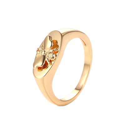 China Ring Gold Plated Dome Minimalist Hip Hop Ring Jewelry Ladies Simple Bee Insect Fashion Jewelry 2022 simple new for sale