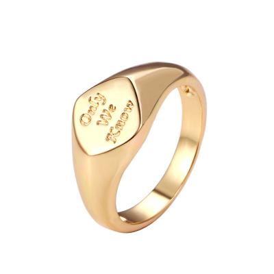 China Fashion simple border special for popular ring female personality lettering only we know creative ring men and women couples ring for sale