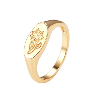 China Fashion simple border supply popular new flower ring rose carving ring small fresh trend ins net red ring wholesale for sale