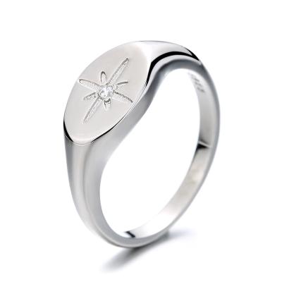 China European and American simple fashion personality CIA ring pole star bright and cold light and thick six-pointed star ring ladies for sale