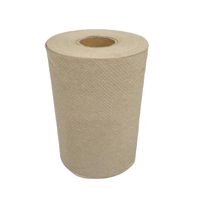 China Recycled Pulp Kraft Roll Paper Towel 350ft Brown Recycle Hand Roll Paper Towel Natural Jumbo Color Paper Towel Roll for sale