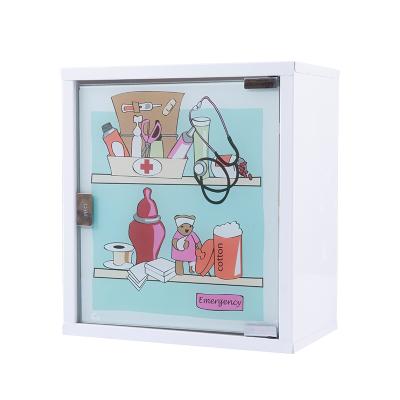 China Viable Wall Mounted Glass Door Disinfection Cabinet Medicine Box Home Medical First Aid Kit for sale