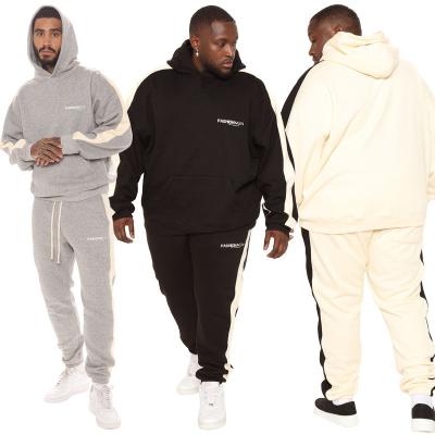 China Breathable Minimalist Men Tracksuit Logo Thick Hoodie Jogging Suit Custom Made Plus Size Men's Casual Hoodie Two Piece Jogging Sets for sale