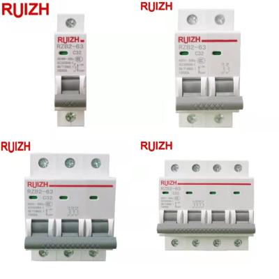 China Factory Direct Sales RZB2-63 Series Low Price MCB Miniature Circuit Breaker C /D Type 10KA Breaker 10KA for sale