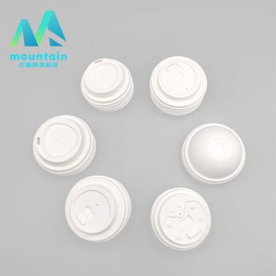 China Factory Manufacturer Supplier Biodegradable Compostable Eco Sugar Cane Biodegradable Bagasse Material Cover Disposable Coffee Cup Lids for sale