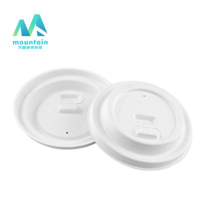 China Disposable Coffee Cup Lid 100% Biodegradable Bagasse Pulp Disposable Coffee Cup Lids for sale