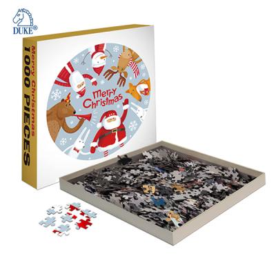 China 300g CCNB+1000g Gray Cardboard Christmas Round Puzzle-1000pcs for sale