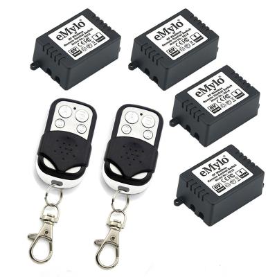 China Two-in-One Function eMylo Smart DC 6V One Channel Wireless RF Transmitter 2pcs Receiver 2pcs Remote Control Switch for sale