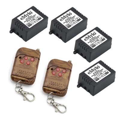 China Two-in-one function eMylo 4pcs receiver with 2pcs transmitter DC remote switches RF wireless relay for sale