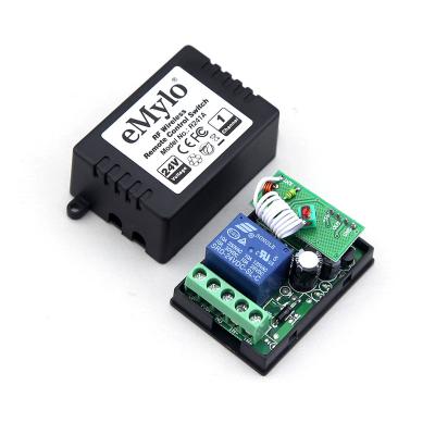 China eMylo Smart RF Radio Module High Sensitivity Relay RF Remote Control 433MHz 1Channel DC 24V 7A Switch and 2pcs for sale