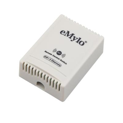 China Two-in-one function eMylo RF relay switch DC 24V 7A two wireless channels and 2pcs remote control for sale