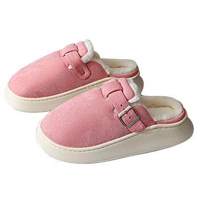 China New light weight autumn and winter cotton slippers plush cotton warm shoes 2021 winter indoor non-slip bottom thick slippers beautiful for women for sale