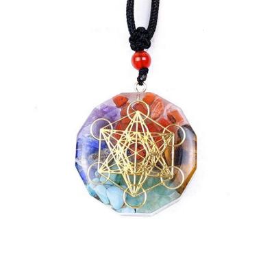 China New Hot Fashion CLASSIC 7 Chakra Crystal Orgonite Chakela Signet Lucky Natural Vintage Pendant Necklace For Women Men Gift Jewelry for sale