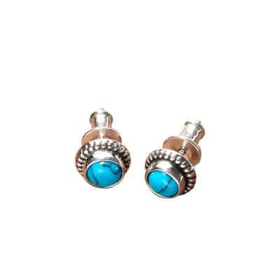 China Simple Earrings 925 Sterling Silver Fashion Jewelry Earrings TREND S925 Sterling Silver Turquoise Earrings Female for sale