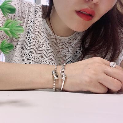 China High Quality 925 Sterling Silver Fashion Jewelry Hiphop Fashion Silver Ring Exporters Wholesale Price Girls Bracelet for sale