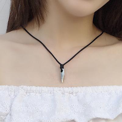 China Wholesale Round Shiny Punk Style CLASSIC Retro Engrave Wave Bullet Pendant Necklace 925 Sterling Silver Necklace for sale